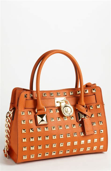 michael kors hamilton medium orange|Hamilton Medium Leather Satchel – Michael Kors Pre.